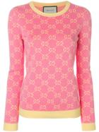 Gucci Gg Jacquard Jumper - Pink & Purple