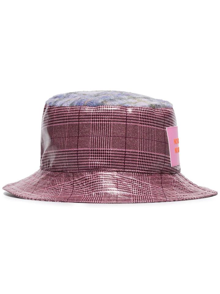 Natasha Zinko Metallic Check Print Bucket Hat - Pink