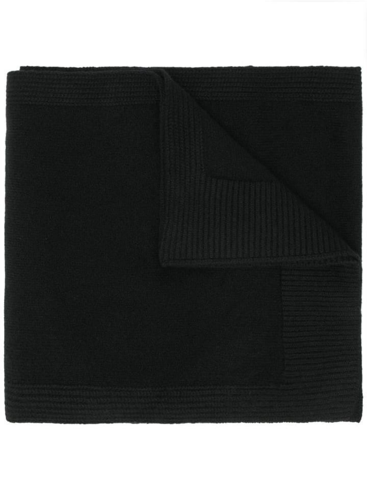 Jil Sander Logo Patch Scarf - Black