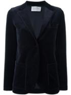 Harris Wharf London Velvet Boyfriend Jacket, Women's, Size: 44, Blue, Cotton