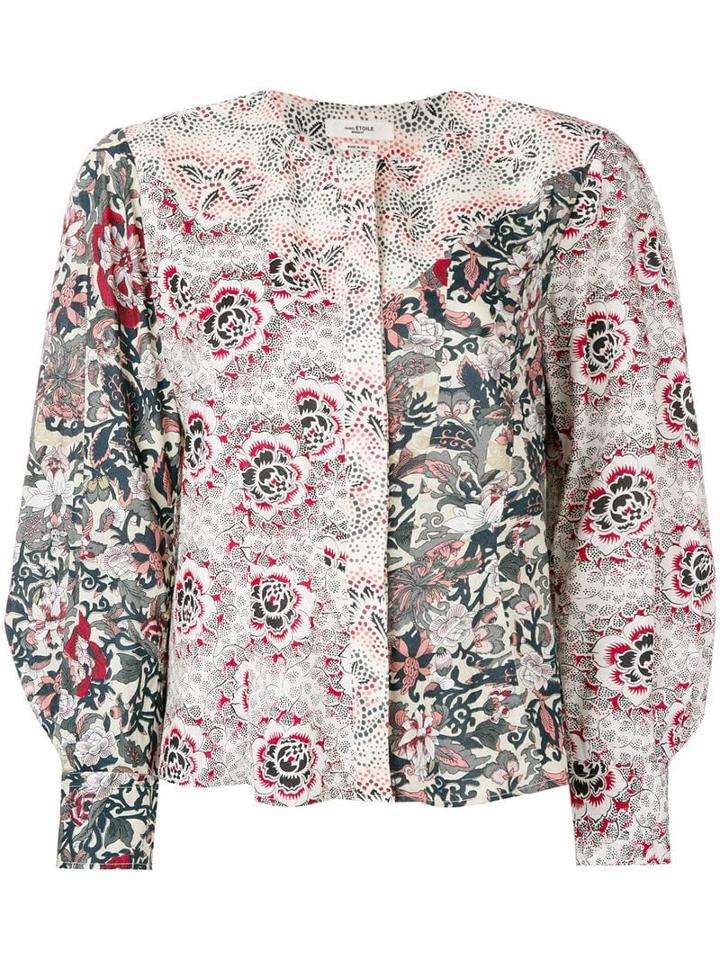 Isabel Marant Étoile Multi-print Round Neck Blouse - Neutrals