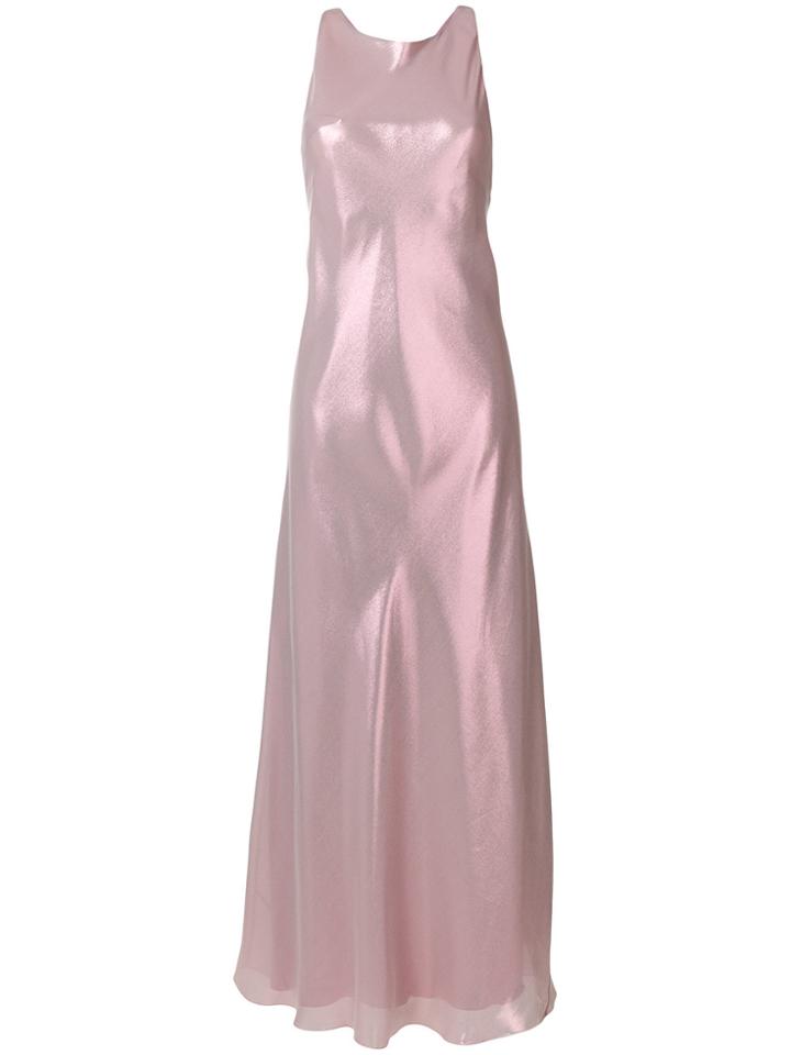 Alberta Ferretti Shimmery Racerback Maxi Dress - Pink & Purple