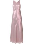 Alberta Ferretti Shimmery Racerback Maxi Dress - Pink & Purple