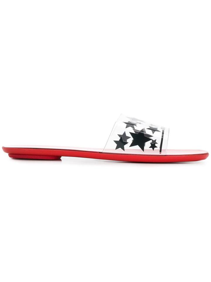 Miu Miu Star Print Slides - Red