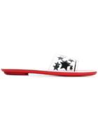 Miu Miu Star Print Slides - Red