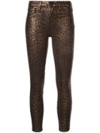 L'agence Leopard Print Skinny Trousers - Black