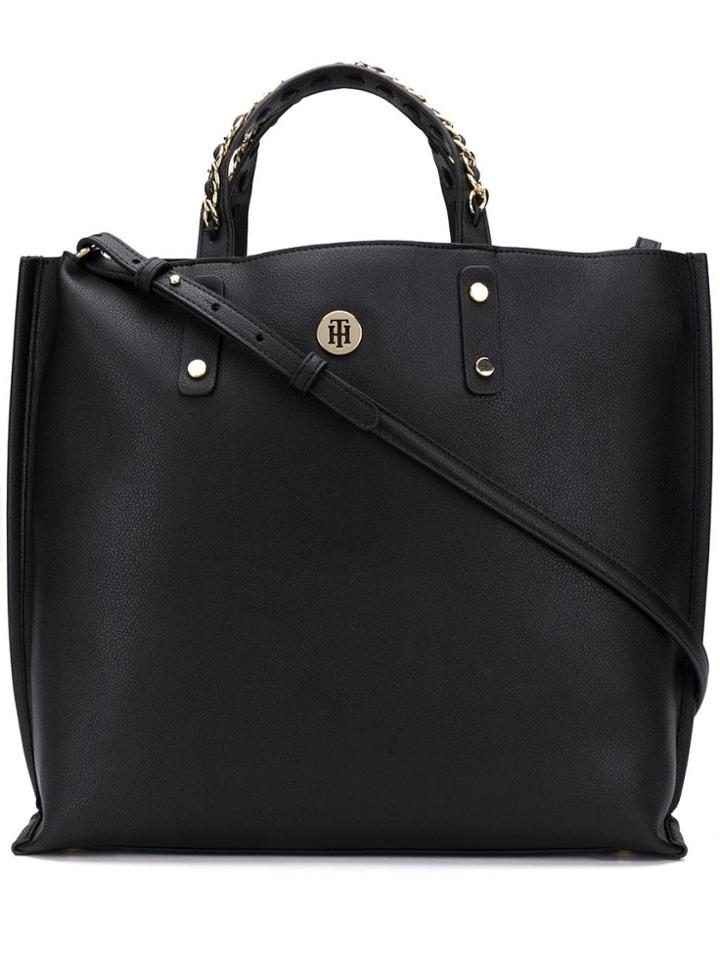 Tommy Hilfiger Chain Embellished Tote Bag - Black