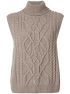 Semicouture Sleeveless Knit Sweater - Nude & Neutrals