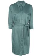 Majestic Filatures Tie Waist Shirt Dress - Green