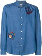 Paul Smith Embroidered Denim Shirt - Blue