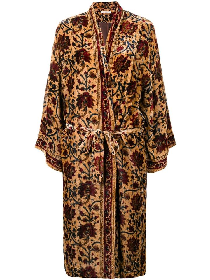 Mes Demoiselles Belted Floral Coat - Nude & Neutrals