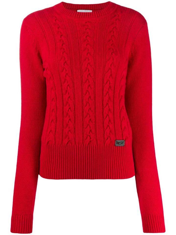 Be Blumarine Cable Knit Jumper - Red