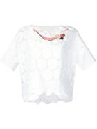 Antonio Marras - Scalloped Floral Top - Women - Cotton - 42, White, Cotton