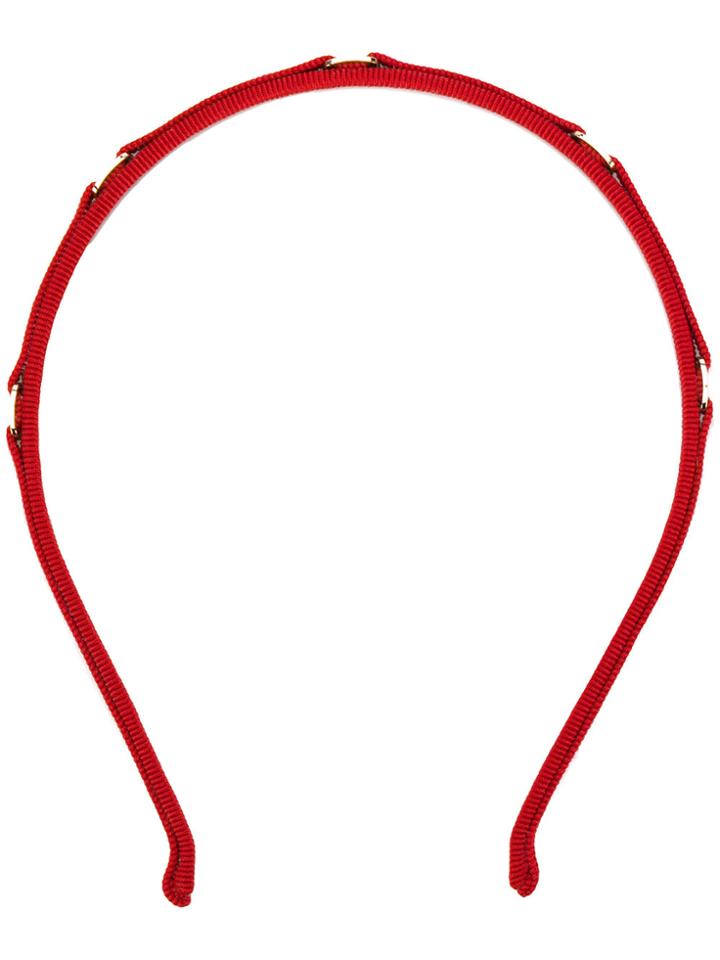 Salvatore Ferragamo Logo Engraved Hairband - Red