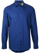 Alexander Mcqueen - Moth Collar Shirt - Men - Cotton - 15 1/2, Blue, Cotton