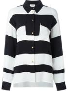 Lanvin Striped Shirt, Women's, Size: 40, Black, Spandex/elastane/viscose