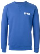 Edwin Front Logo Sweater, Men's, Size: Xl, Blue, Cotton