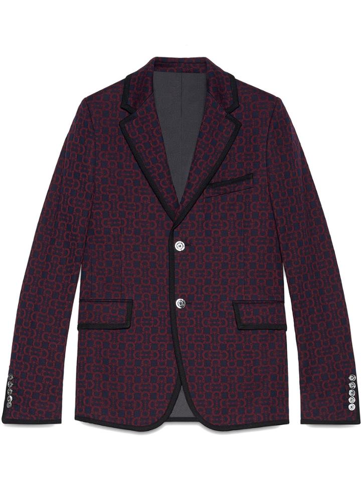 Gucci Horsebit Jacquard Jersey Jacket - Blue