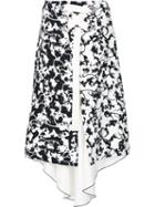 Proenza Schouler Asymmetric Vine Print Skirt, Women's, Size: 6, Black, Viscose