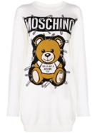 Moschino Toy Bear Sweatshirt Dress - White