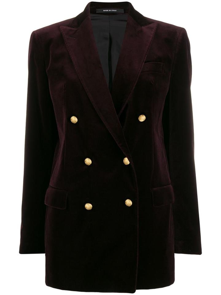 Tagliatore Jasmine Velvet Blazer - Red