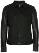 Loveless Contrast Sleeve Denim Jacket - Black