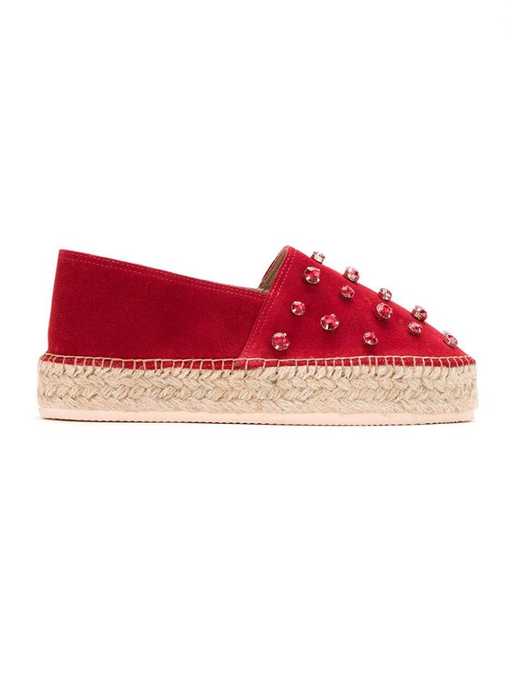 Mara Mac Appliqué Espadrilles - Red