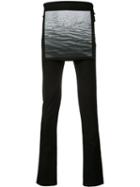 Raf Simons Waves Overlay Skinny Trousers, Men's, Size: 34, Black, Cotton