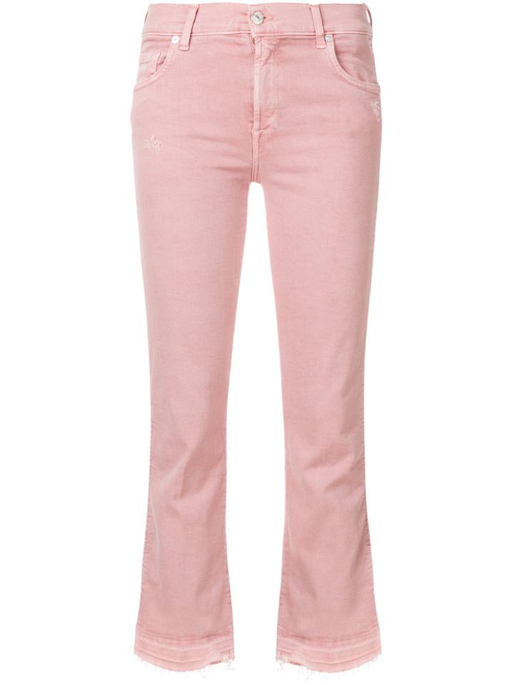 7 For All Mankind Crop Slim Illusion Skinny Jeans - Pink & Purple