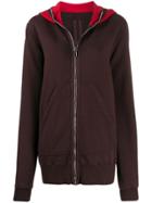 Rick Owens Drkshdw Contrast Panel Relaxed-fit Hoodie - Brown