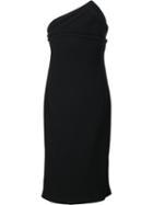 Brandon Maxwell Triangle Bodice Strapless Dress, Women's, Size: 10, Black, Viscose/acetate/spandex/elastane