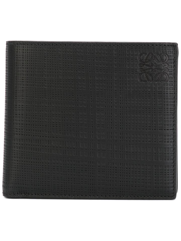 Loewe Logo Embossed Bi-fold Wallet - Black