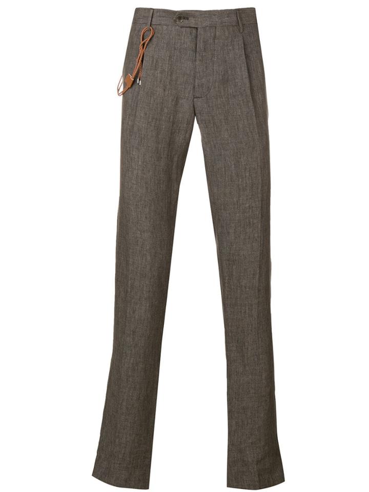 Berwich Straight-cut Trousers - Brown