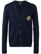 The Kooples - Skull Patch Cardigan - Men - Merino - Xl, Blue, Merino
