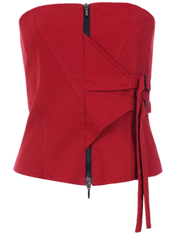 Reinaldo Lourenço Sleeveless Belted Top - Red