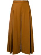 Chalayan Pleated Flare Trousers - Brown