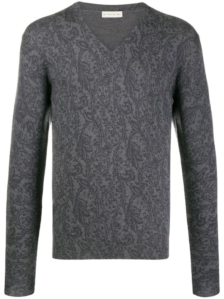 Etro Scroll Print Jumper - Grey