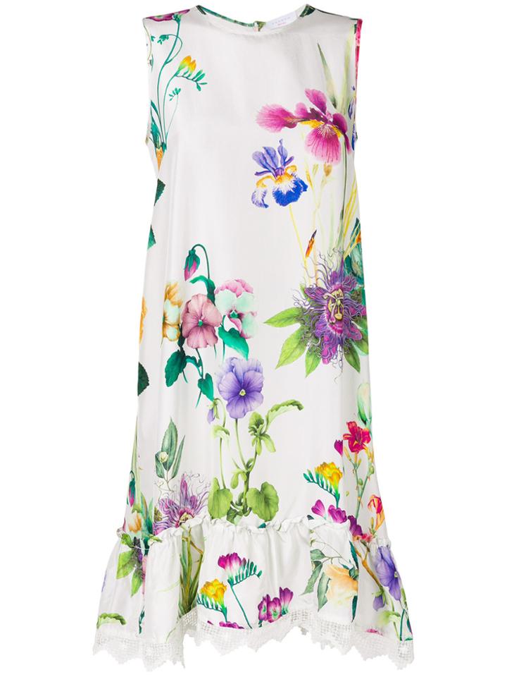 P.a.r.o.s.h. Shalky Floral Dress - White