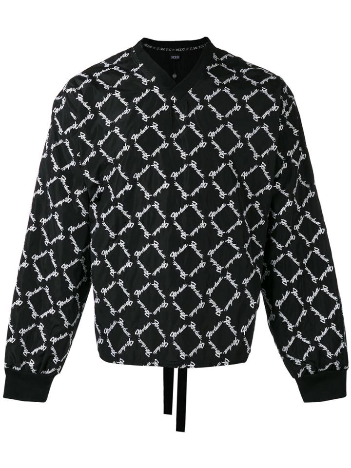 Ktz Embroidered V-neck Sweatshirt - Black