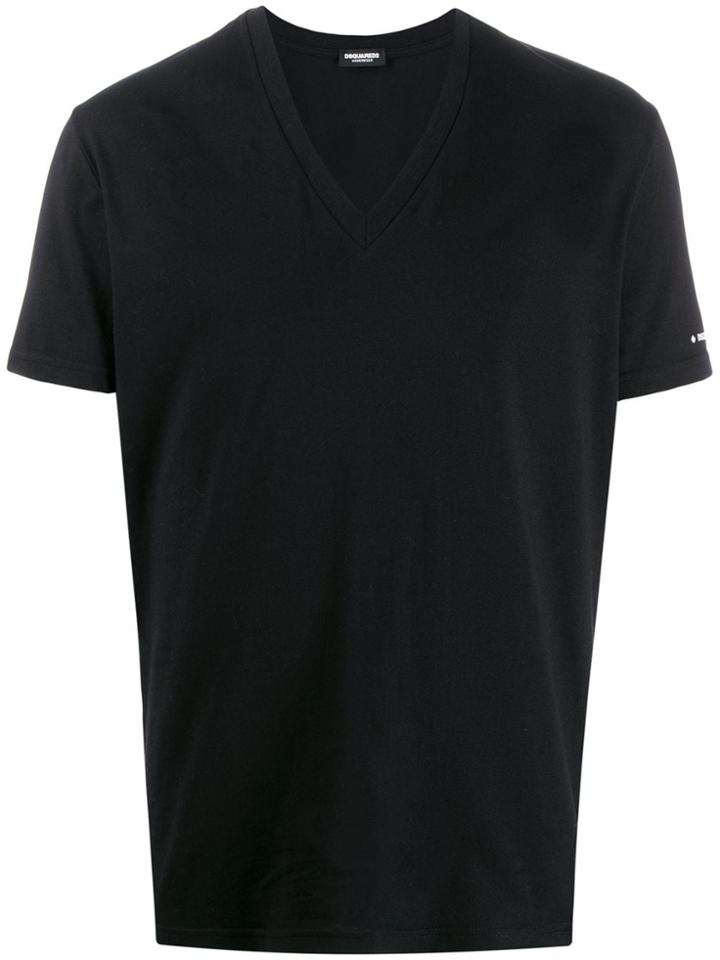 Dsquared2 Logo V-neck T-shirt - Black