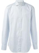 Brunello Cucinelli Striped Shirt, Men's, Size: Xl, Grey, Cotton