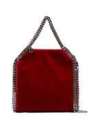 Stella Mccartney Red Falabella Mini Velvet Shoulder Bag