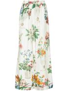 Dolce & Gabbana Floral Palazzo Trousers - White
