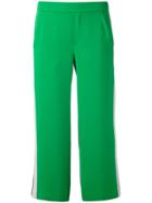 P.a.r.o.s.h. - Side-stripe Cropped Trousers - Women - Polyester - S, Green, Polyester