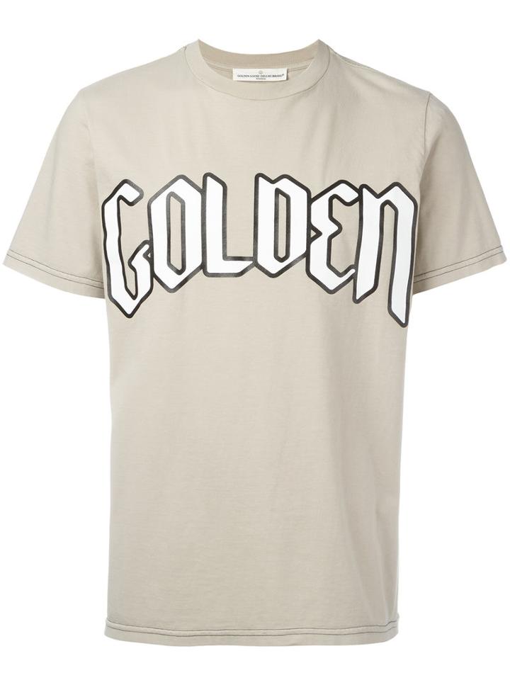 Golden Goose Deluxe Brand Typography Branded T-shirt, Men's, Size: Xs, Nude/neutrals, Cotton