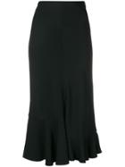 Victoria Beckham Frill Hem Skirt - Black