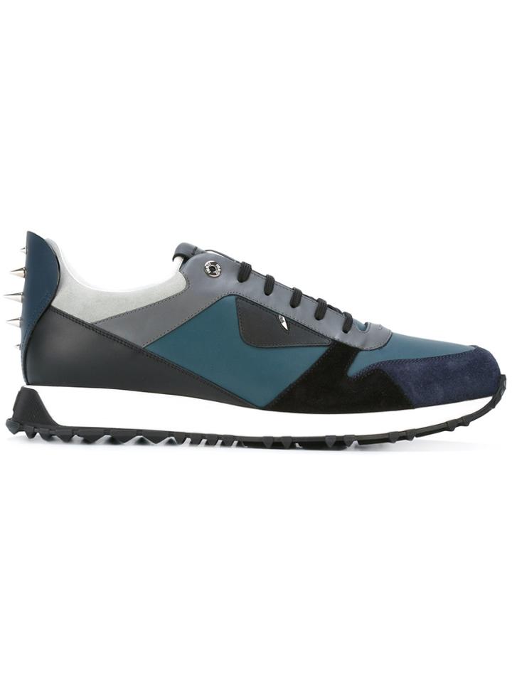 Fendi Panelled Sneakers - Black
