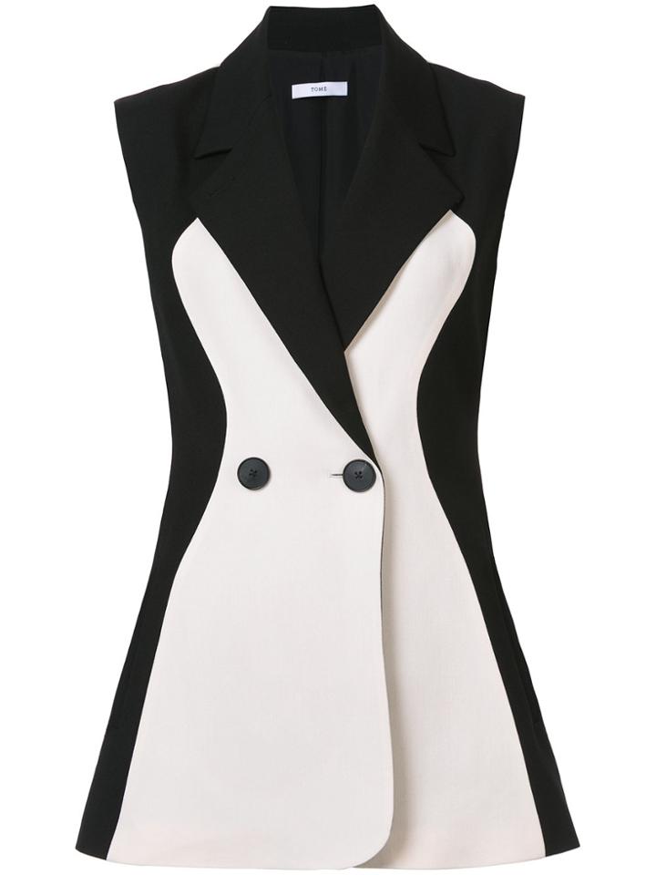 Tome Knitted Contrast Waistcoat - Black