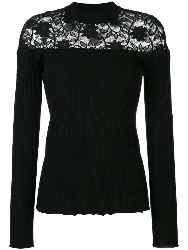 Sonia Rykiel Lace Insert Jumper - Black