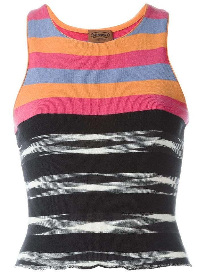 Missoni Pre-owned Striped Tank Top - Black - White - Orange - Fuxia -